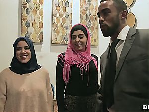 3 youthful muslim stunners are getting a little too nosey about manstick